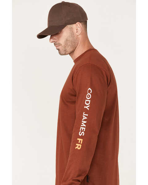Image #2 - Cody James Men's FR Logo Long Sleeve Work T-Shirt - Tall , Cognac, hi-res