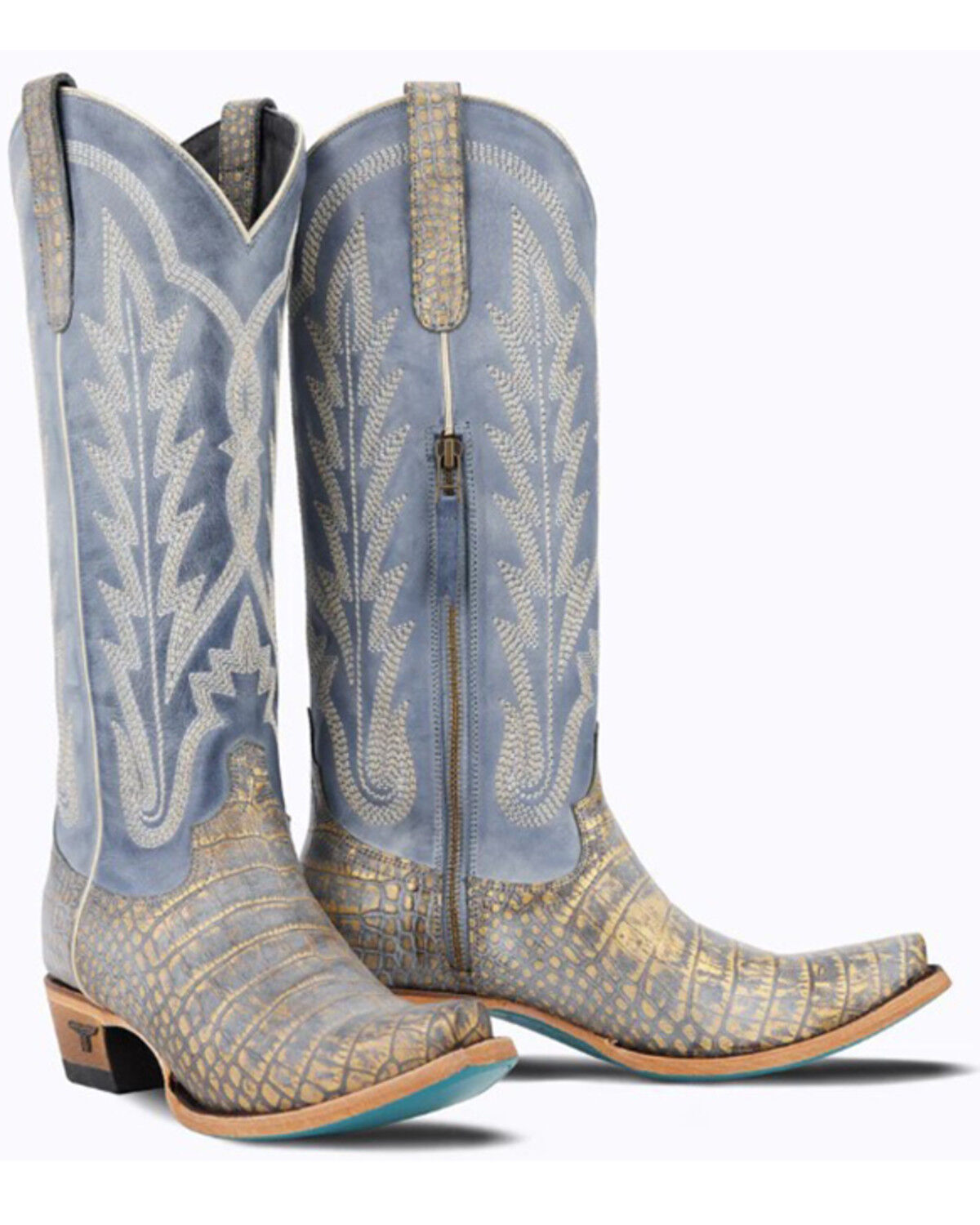 Image #1 - Lane Women's Skylight Tall Western Boots - Snip Toe, Blue, hi-res