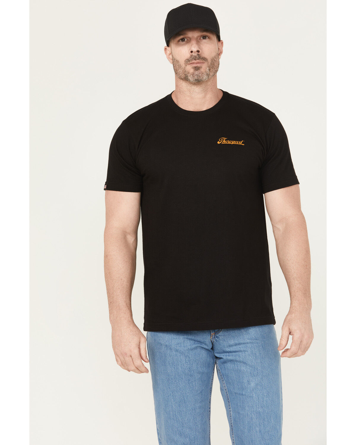 Image #2 - Thorogood Men's USA Made Wing and Wheel Short Sleeve Graphic T-Shirt, Black, hi-res