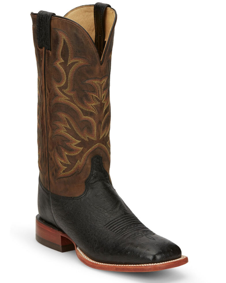 Justin Smooth Ostrich AQHA Remuda Western Cowboy Boots Square Toe Country Outfitter