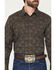 Image #3 - Gibson Trading Co Men's Groovin Floral Print Long Sleeve Snap Western Shirt - Big, Dark Brown, hi-res