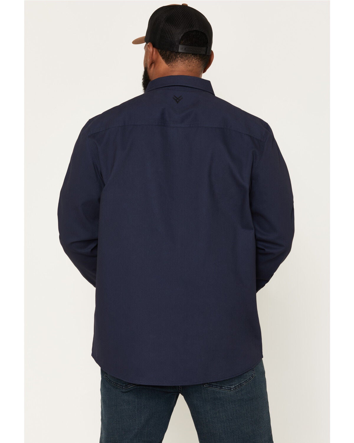 Image #4 - Hawx Men's All Out Solid Twill Long Sleeve Button-Down Work Shirt - Big, Navy, hi-res