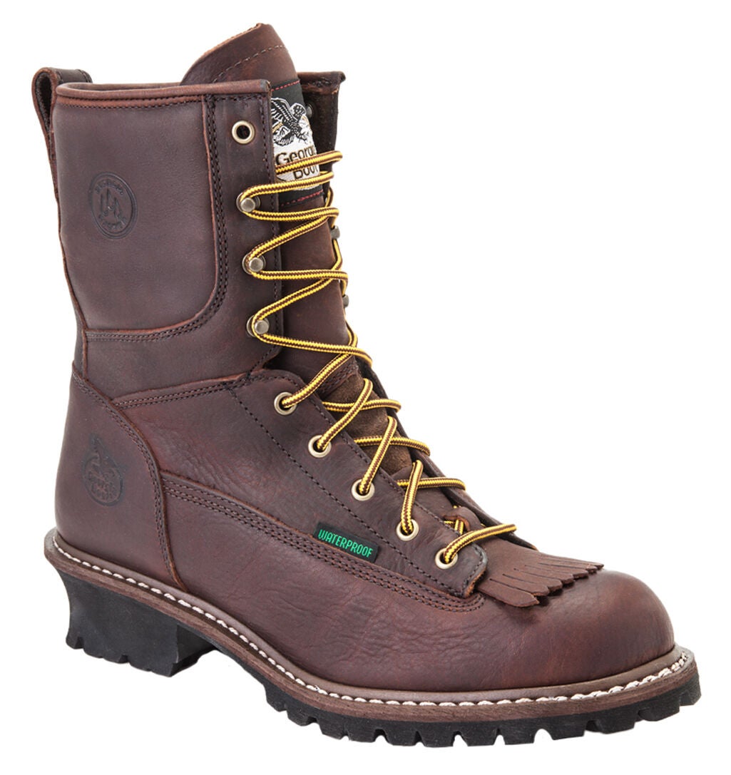 Georgia Boot Men's Waterproof Logger Boots - Soft Toe, Chocolate, hi-res