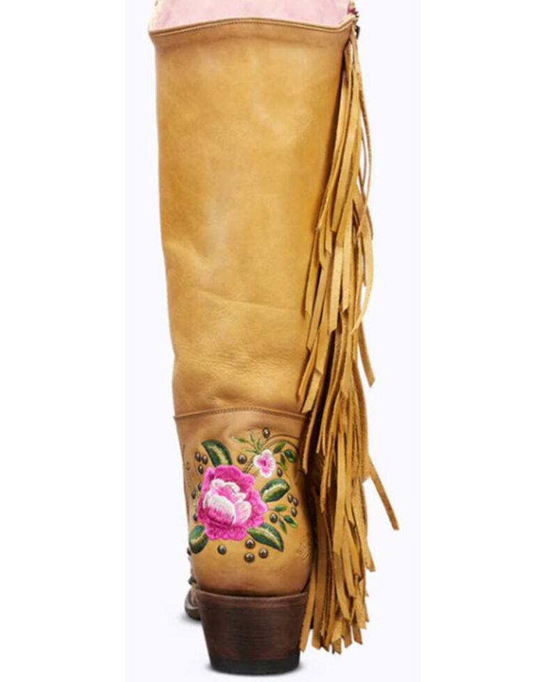 Junk Gypsy By Lane Women's Wallflower Floral Studded Western Boots - Snip Toe , Mustard, hi-res