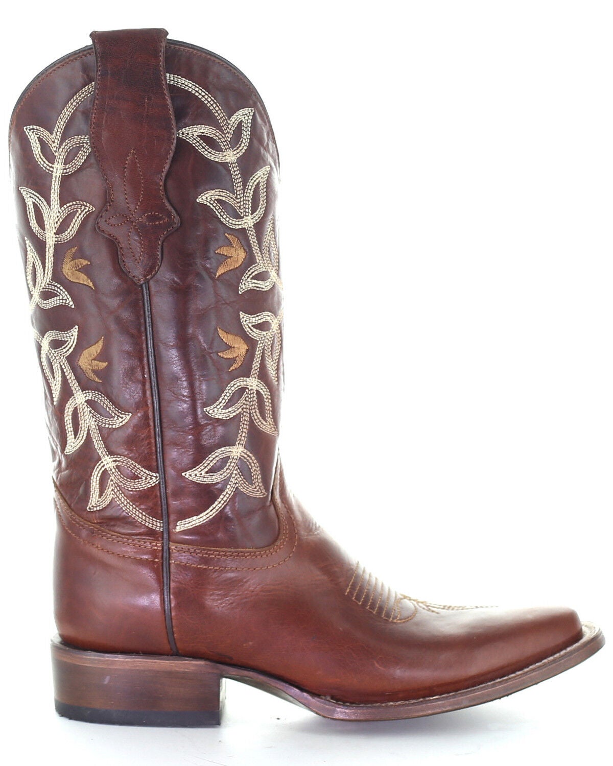 Image #3 - Circle G Women's Cognac Embroidery Western Boots - Square Toe, Cognac, hi-res