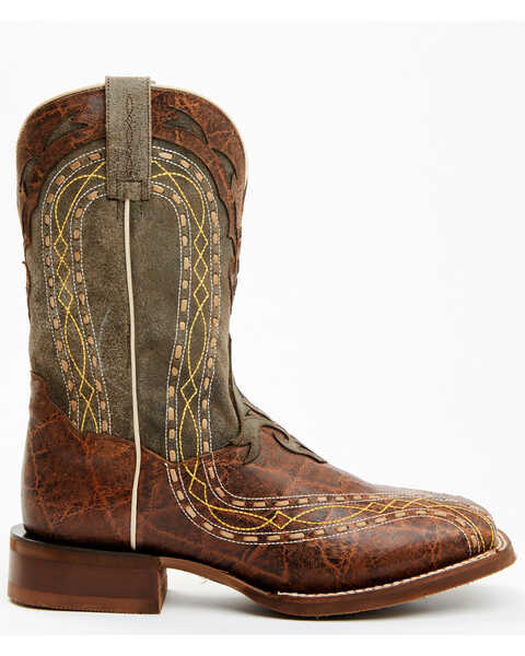 Image #2 - Dan Post Men's Inlay Embroidered Western Performance Boots - Broad Square Toe, Tan, hi-res