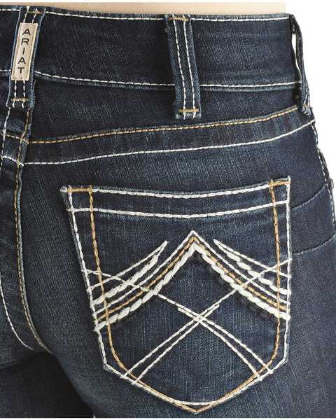 Image #2 - Ariat Women's R.E.A.L. Whipstitch Slim Bootcut Jeans, Denim, hi-res