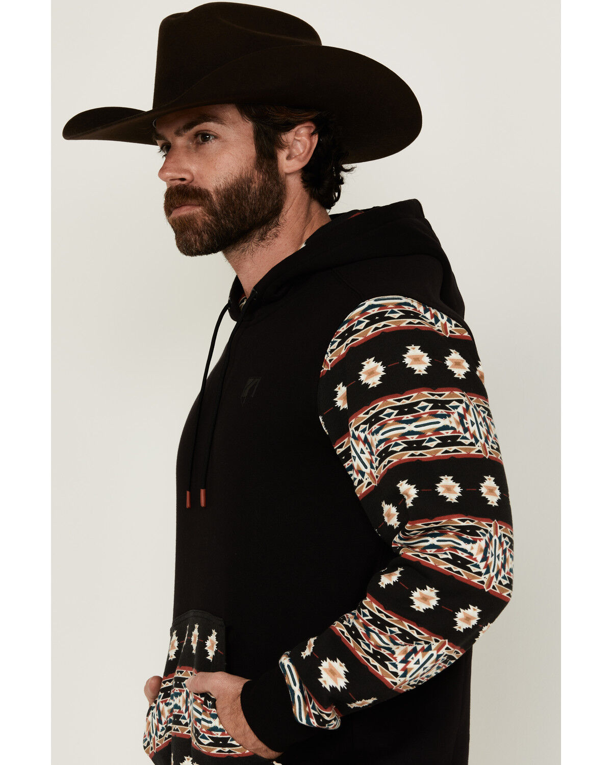 Image #2 - RANK 45® Men's Bangtail Southwestern Color Block Sweatshirt, Black, hi-res
