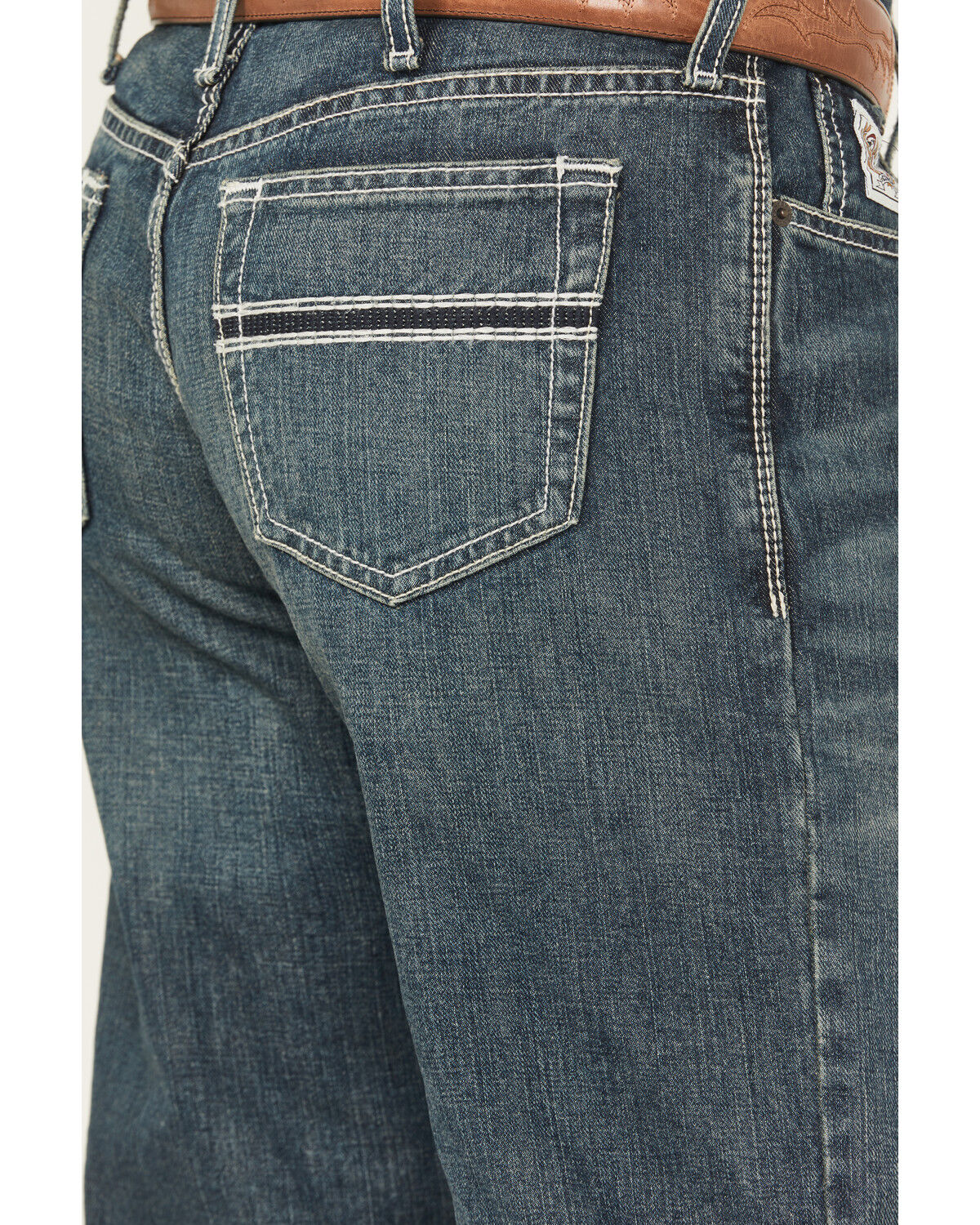 Image #4 - Cinch White Label Relaxed Fit Mid Rise Jeans Dark Stonewash, Indigo, hi-res