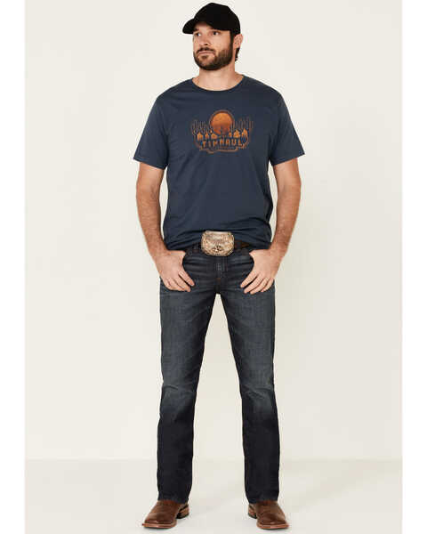 Tin Haul Men's Sunset & Cactus Graphic Short Sleeve T-Shirt , Blue, hi-res