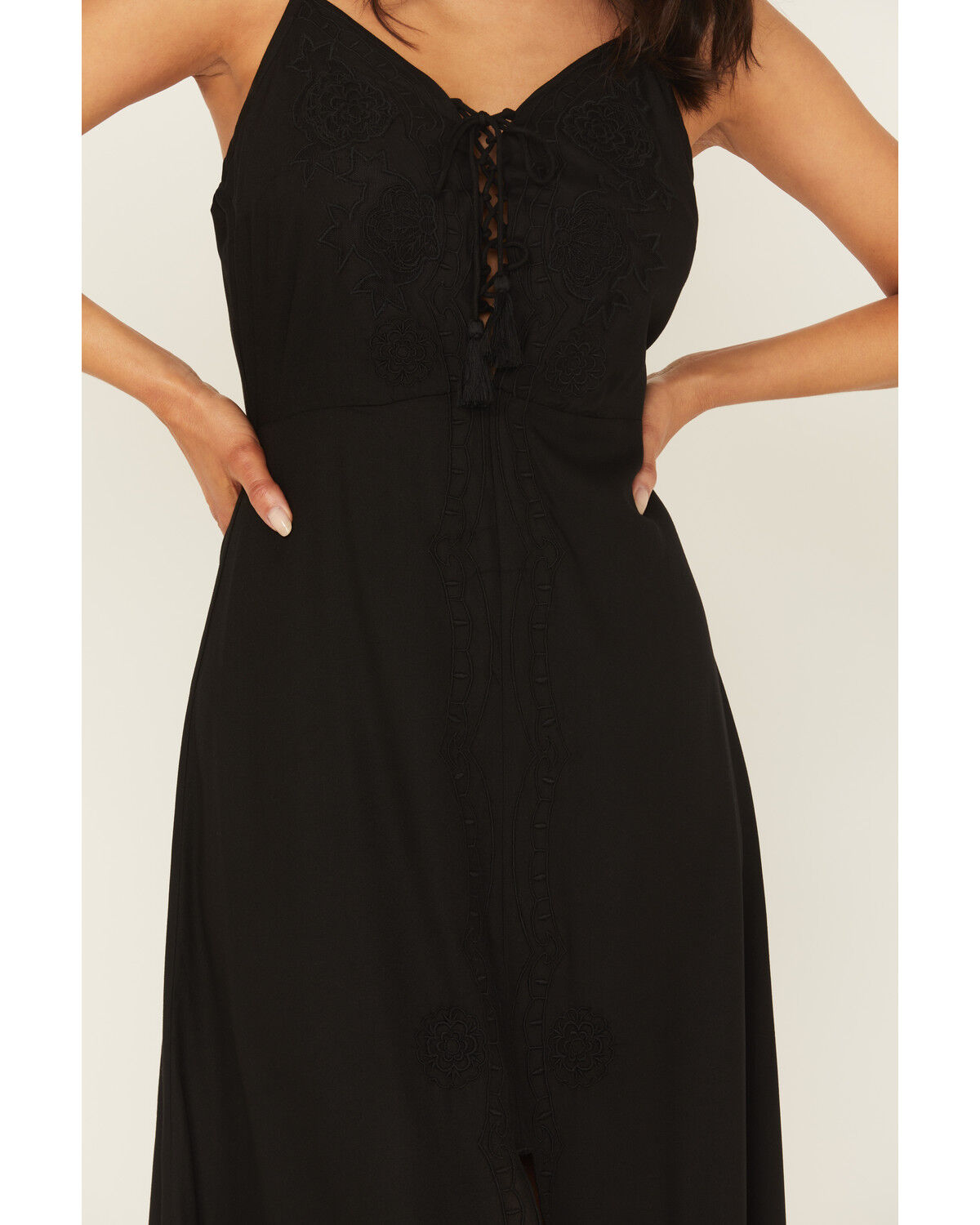 Image #3 - Idyllwind Women's Cut Work Sleeveless Maxi Dress, Black, hi-res