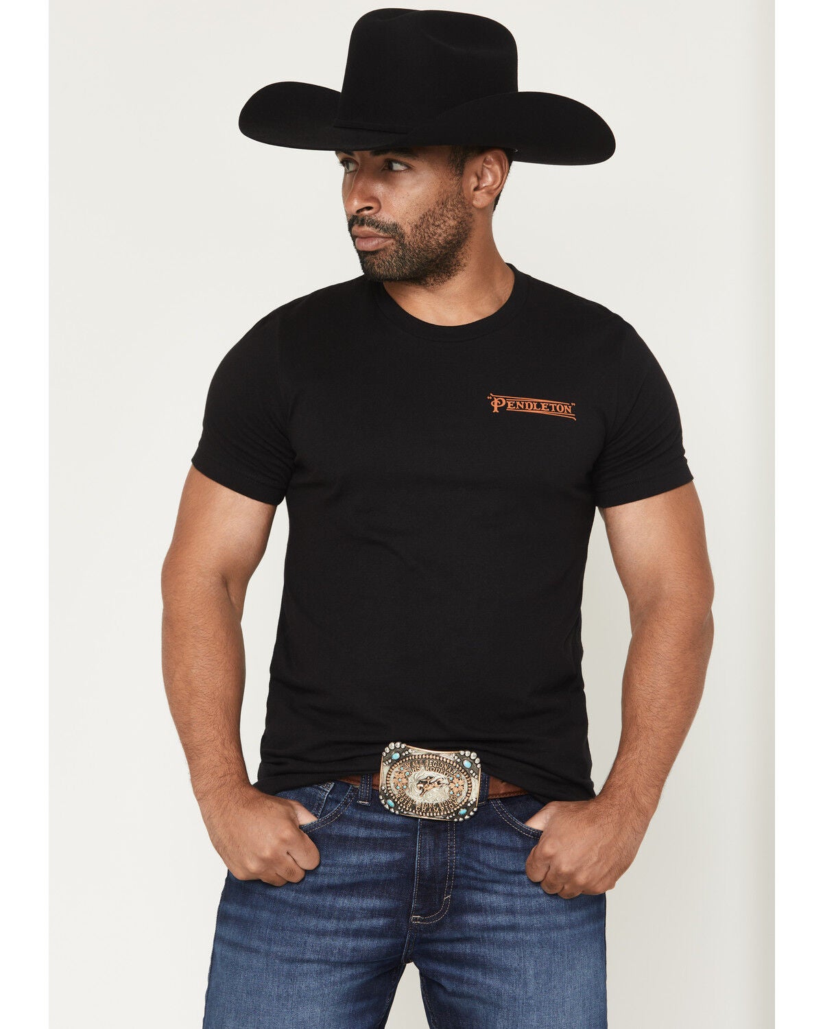 Image #2 - Pendleton Men's Wild Wolf Short Sleeve Graphic T-Shirt, Black, hi-res