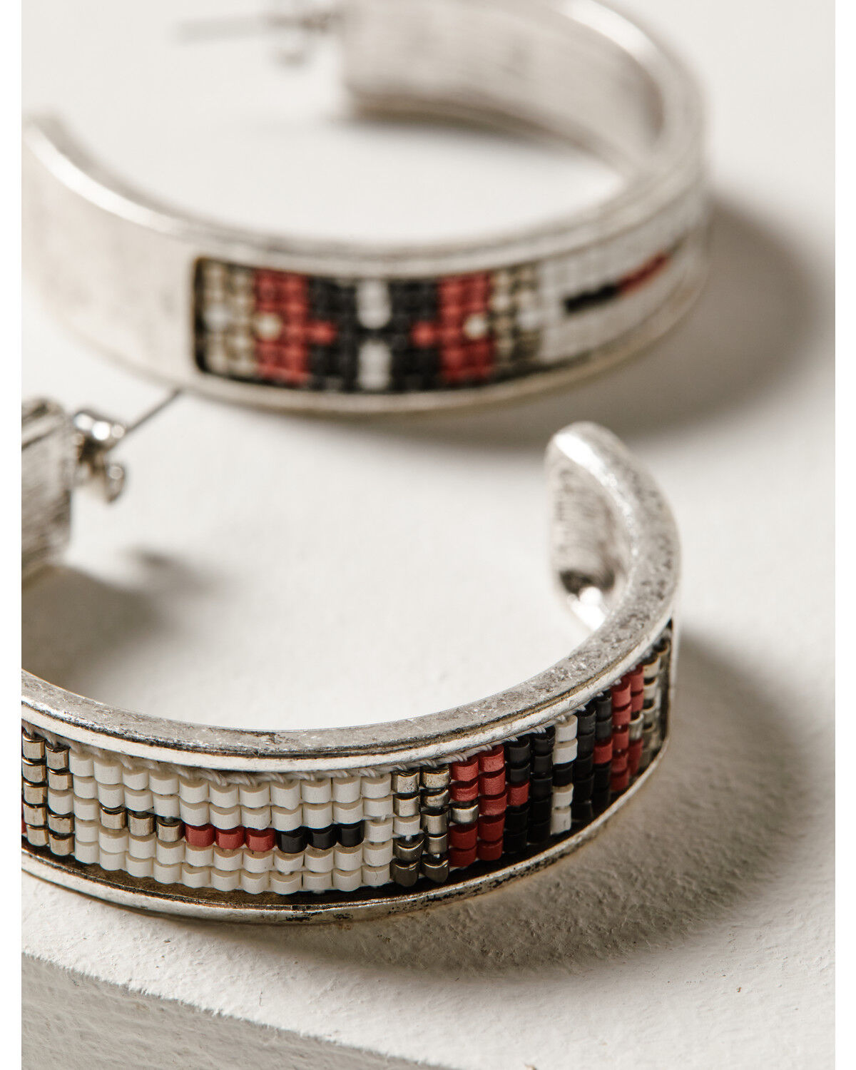 Image #2 - Idyllwind Women's Cheshire Beaded Hoop Earrings, Silver, hi-res