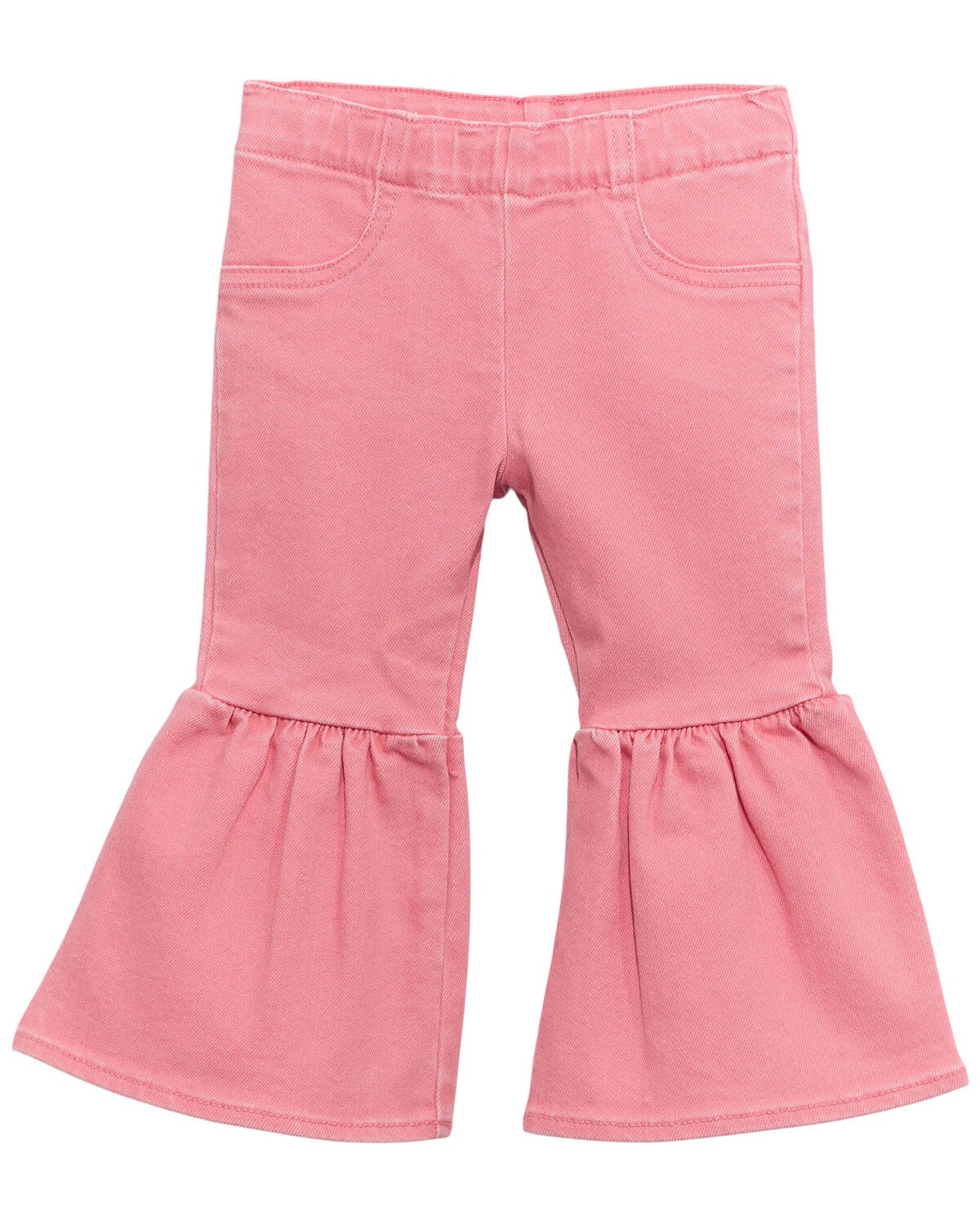 Image #2 - Wrangler Toddler Girls' Ruffle Pull-On Flare Jeans, Pink, hi-res