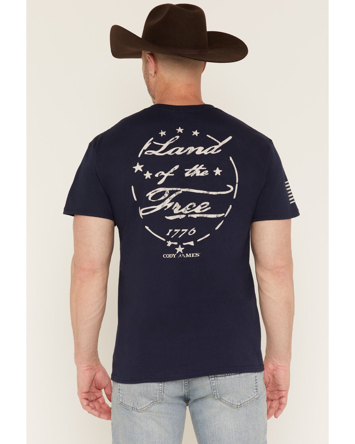 Cody James Men's America 250 Land of the Free Short Sleeve Graphic T-Shirt, Navy, hi-res