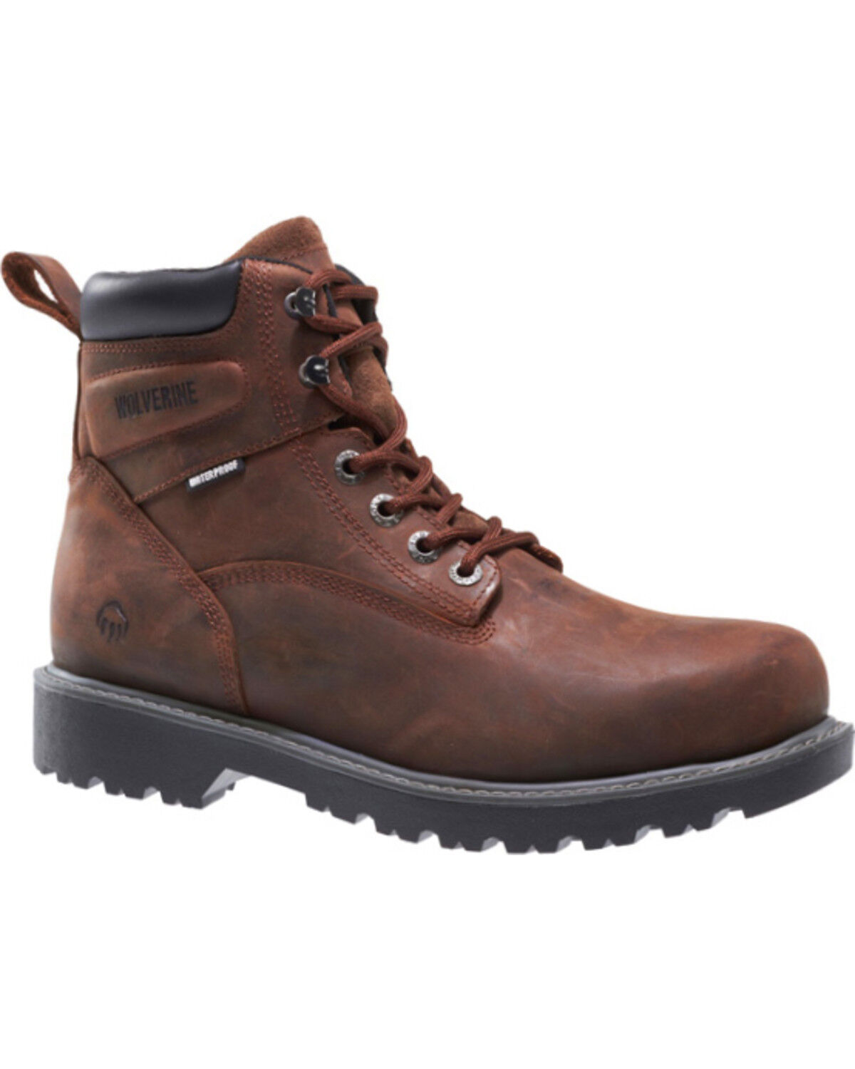 Image #1 - Wolverine Men's Floorhand Waterproof 6" Work Boots - Soft Toe, Dark Brown, hi-res