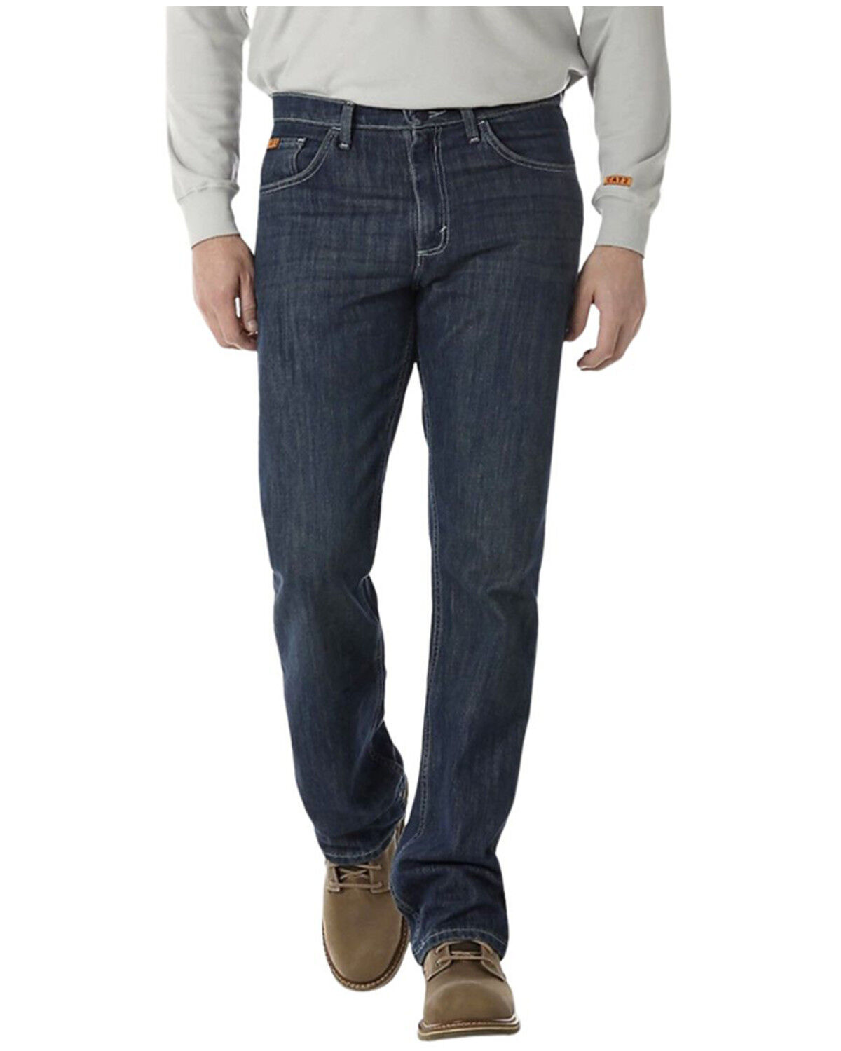 Image #2 - Wrangler Men's FR Dark Wash Vintage Slim Bootcut Stretch Denim Jeans, Dark Wash, hi-res