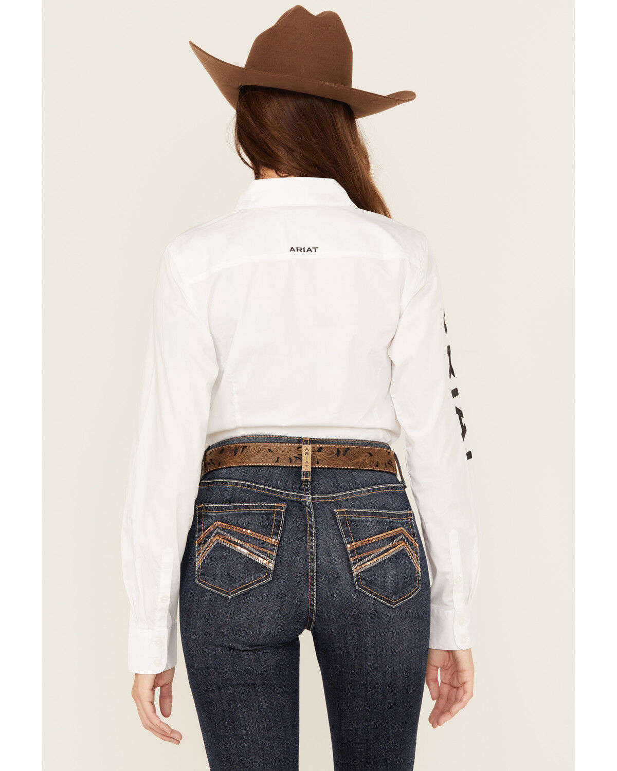 Image #4 - Ariat Women's Boot Barn Exclusive Team Kirby Long Sleeve Button-Down Stretch Western Shirt, White, hi-res