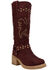 Image #1 - Dingo Women's Troubadour Studded Tall Fashion Boots - Round Toe, Burgundy, hi-res