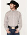 Image #1 - George Strait by Wrangler Men's Lone Sleeve Button Down Print Western Shirt, Red, hi-res