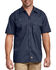 Image #1 - Dickies Men's Short Sleeve Twill Work Shirt - Big & Tall-Folded, Navy, hi-res