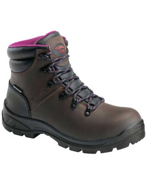 Image #1 - Avenger Women's Builder Mid Waterproof Lace-Up Work Boots - Soft Toe, Brown, hi-res