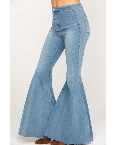 Image #3 - Free People Women's Light Wash High Rise Just Float On Flare Jeans, Blue, hi-res