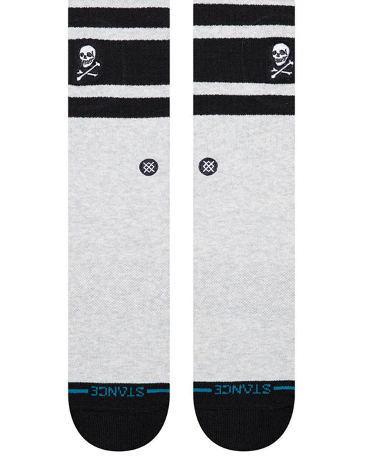 Image #2 - Stance Men's Boyd Skull Crew Socks, Heather Grey, hi-res