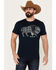 Image #1 - Pendleton Men's Jacquard Bison Short Sleeve Graphic T-Shirt, Navy, hi-res