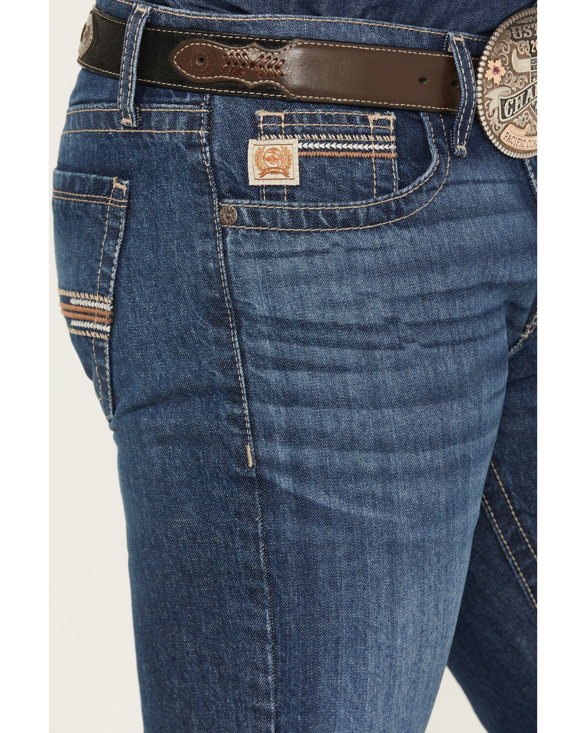 Image #2 - Cinch Men's Medium Wash Ian Slim Bootcut Denim Jeans, Medium Wash, hi-res