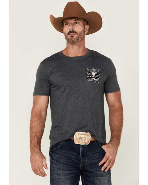 Cowboy Hardware Men's Charcoal To The Core Graphic Short ASleeve T-Shirt , Charcoal, hi-res