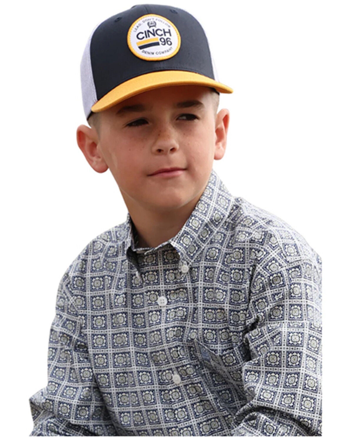 Image #1 - Cinch Boys' 96 Ball Cap, Navy, hi-res