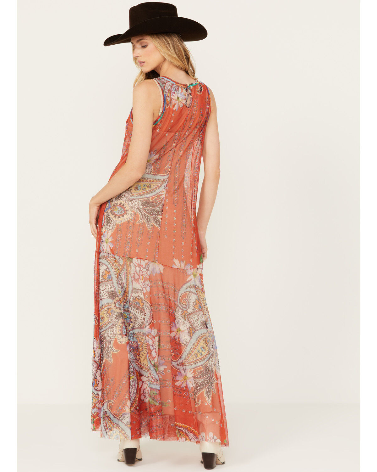 Image #4 - Johnny Was Women's Paisley Print Mesh Slip Maxi Dress, Multi, hi-res