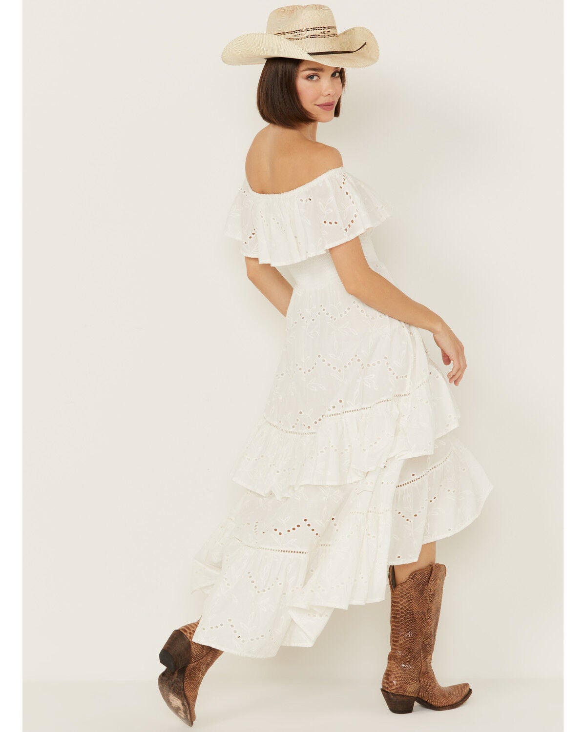 off the shoulder high low top
