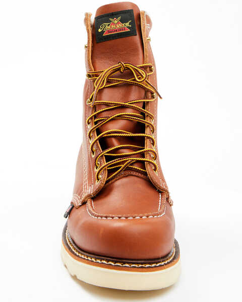 Image #4 - Thorogood Men's 8" American Heritage Moc Work Boots - Soft Toe, Brown, hi-res