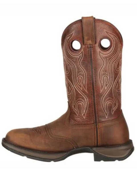 Image #3 - Durango Rebel Men's Saddle Western Boots - Round Toe, Bark, hi-res