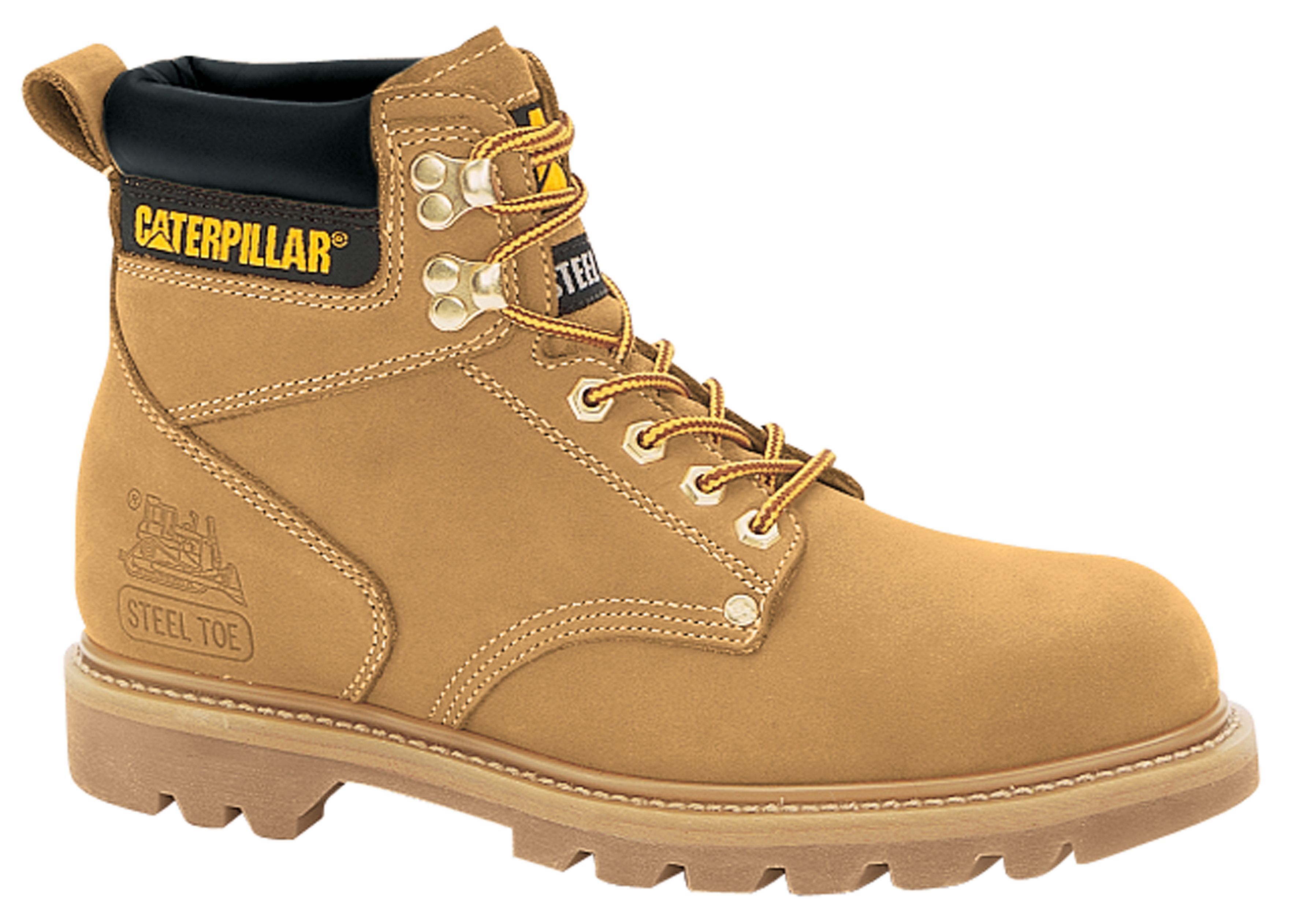 CAT Men's 6" Second Shift Lace-Up Work Boots - Steel Toe, Honey, hi-res