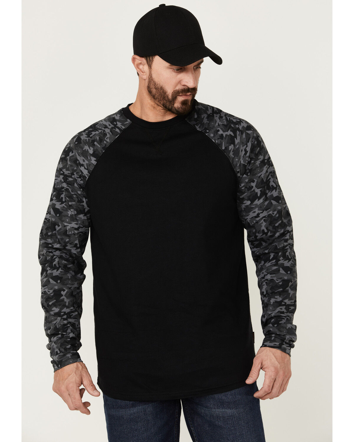 Image #1 - Cody James Men's FR Camo Long Sleeve Work T-Shirt, Black, hi-res
