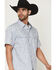 Image #2 - Moonshine Spirit&reg; Men's Smoke Paisley Print Short Sleeve Snap Western Shirt, Grey, hi-res