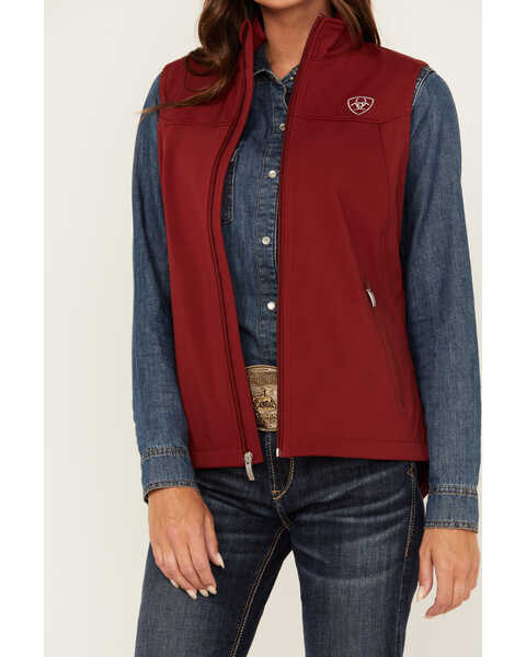 Image #3 - Ariat Women's Team Softshell Vest, Dark Red, hi-res