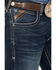 Image #2 - Ariat Men's M5 Ford Remming Dark Wash Stretch Straight Leg Jeans, Blue, hi-res