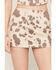 Image #2 - Originality Women's Cow Print Faux Suede Mini Skort, Cream/brown, hi-res