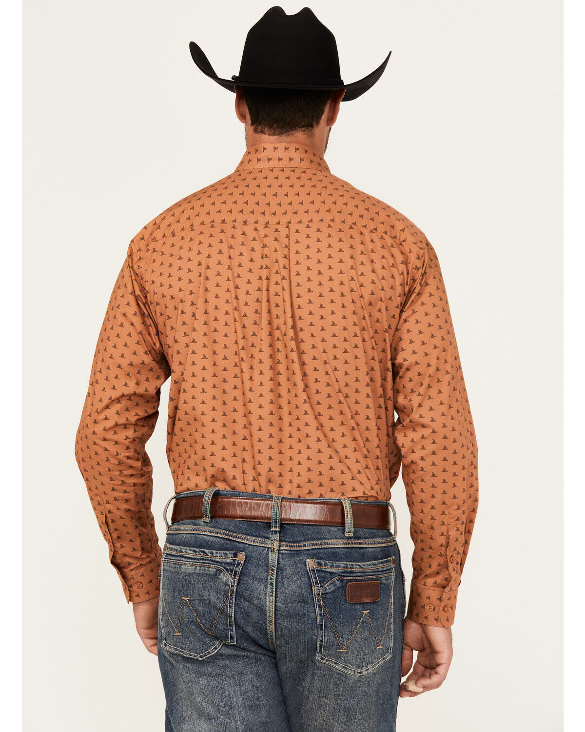Image #4 - Cinch Men's Mini Snake Print Long Sleeve Button-Down Western Shirt, Orange, hi-res