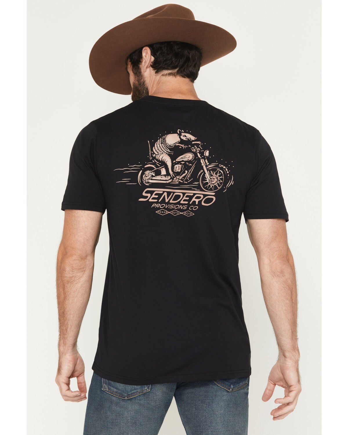 Image #1 - Sendero Provisions Men's Dillo Rider Short Sleeve Graphic T-Shirt, Black, hi-res