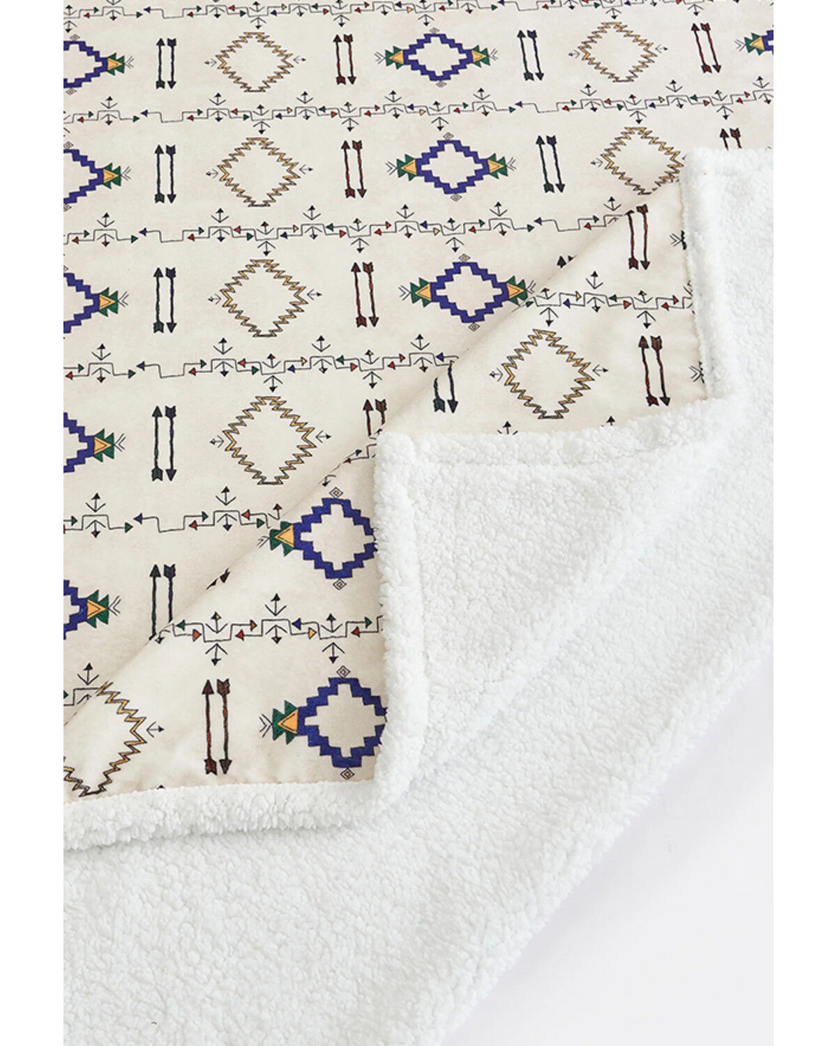 Image #4 - HiEnd Accents Arrow Campfire Sherpa Throw, White, hi-res