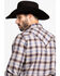 Stetson Men's Dobby Med Plaid Long Sleeve Western Shirt , Brown, hi-res