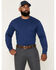 Image #1 - Cody James Men's FR Solid Skull Flag Long Sleeve Work T-Shirt, Navy, hi-res