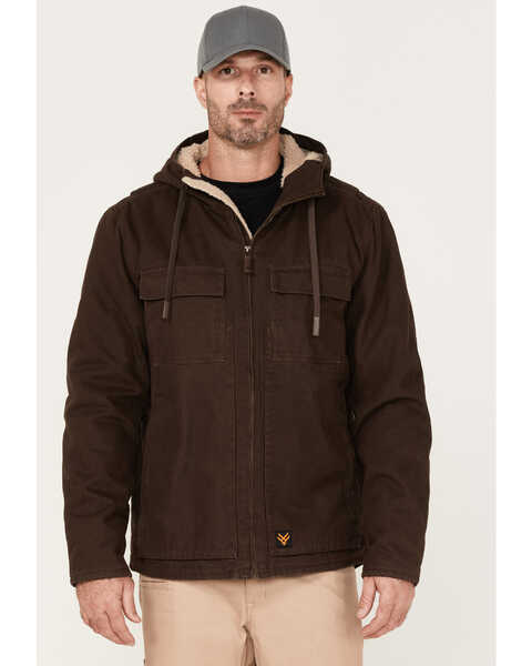 Hawx Men's Weathered Sherpa Lined Jacket, Brown, hi-res