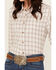 Image #3 - Shyanne Women's Plaid Print Long Sleeve Button-Down Western Shirt, Off White, hi-res