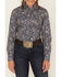 Image #3 - Roper Women's Paisley Print Long Sleeve Snap Western Shirt, Blue, hi-res
